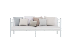 Cama Individual | Estructura De Sofá Cama Sin Colchón Metal Blanco 90x200 Cm
