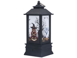 Linterna de Halloween con forma de calabaza fantasma, luz nocturna LED con efecto de llama simulado para interiores