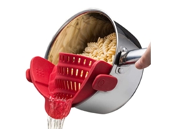 Clip escurridor de cocina de silicona ecológico, se puede usar como escurridor de platos o como pequeño utensilio de cocina. MDUG (rojo)
