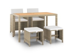 Maison Exclusive - Set Comedor De Jardín 5 Pzas Con Cojines Ratán Sintético Beige