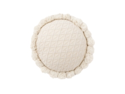 Cojín Bohemio Redondo Con Pompones, Tejido A Mano, Decorativo Para Sofá O Suelo.