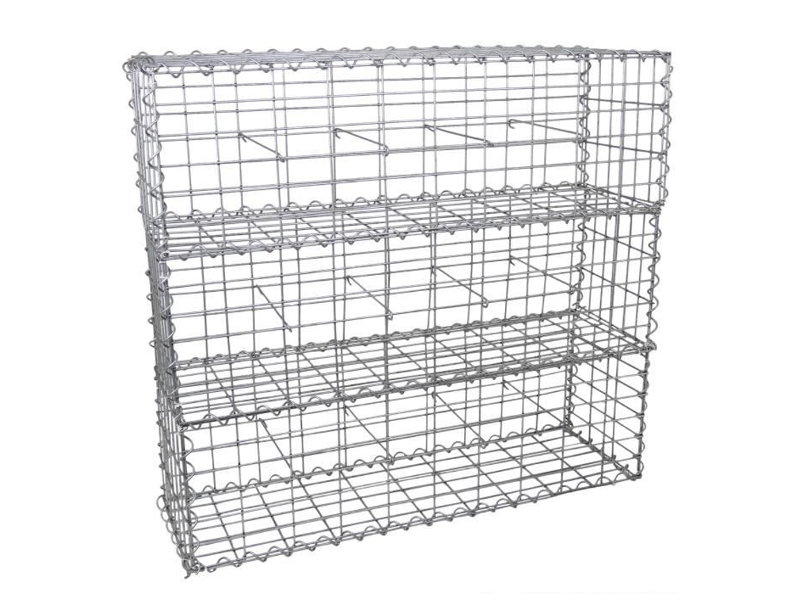 Juego de 3 cestas de gaviones de acero galvanizado en plata para proyectos de paisajismo, 100 x 30 x 30 cm