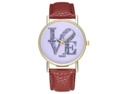 Reloj Para Parejas, Nuevo Diseño, Correa De Cuero, Cuarzo, Analógico, Marrón.