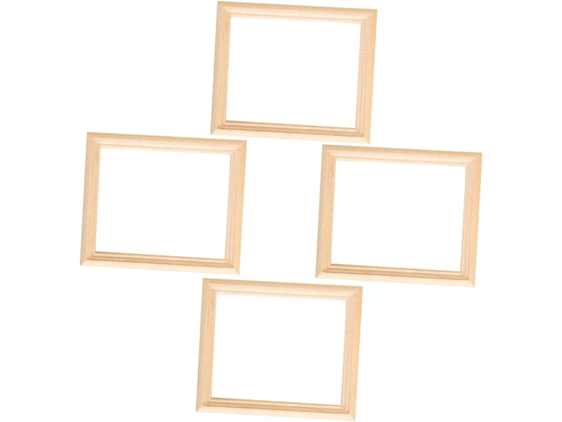 Juego De 4 Marcos De Fotos Para Casa De Muñecas, Marcos De Fotos Diy Para Decoración En Miniatura, Marcos Hechos A Mano