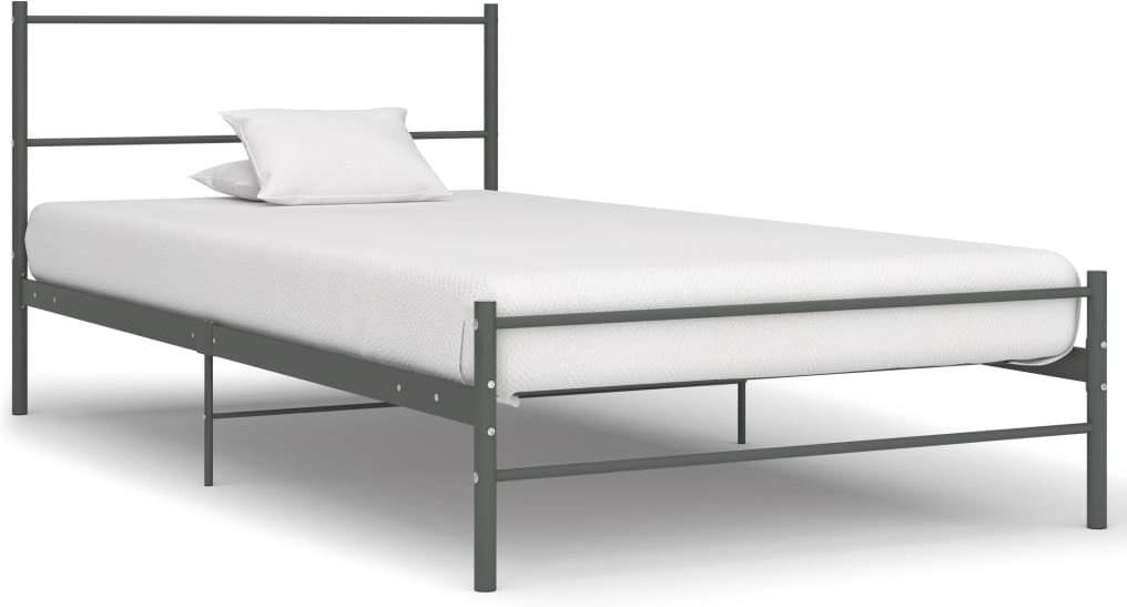Cama VIDAXL 286493 Metal Gris (Compatible con Colchón: 90x200 cm)