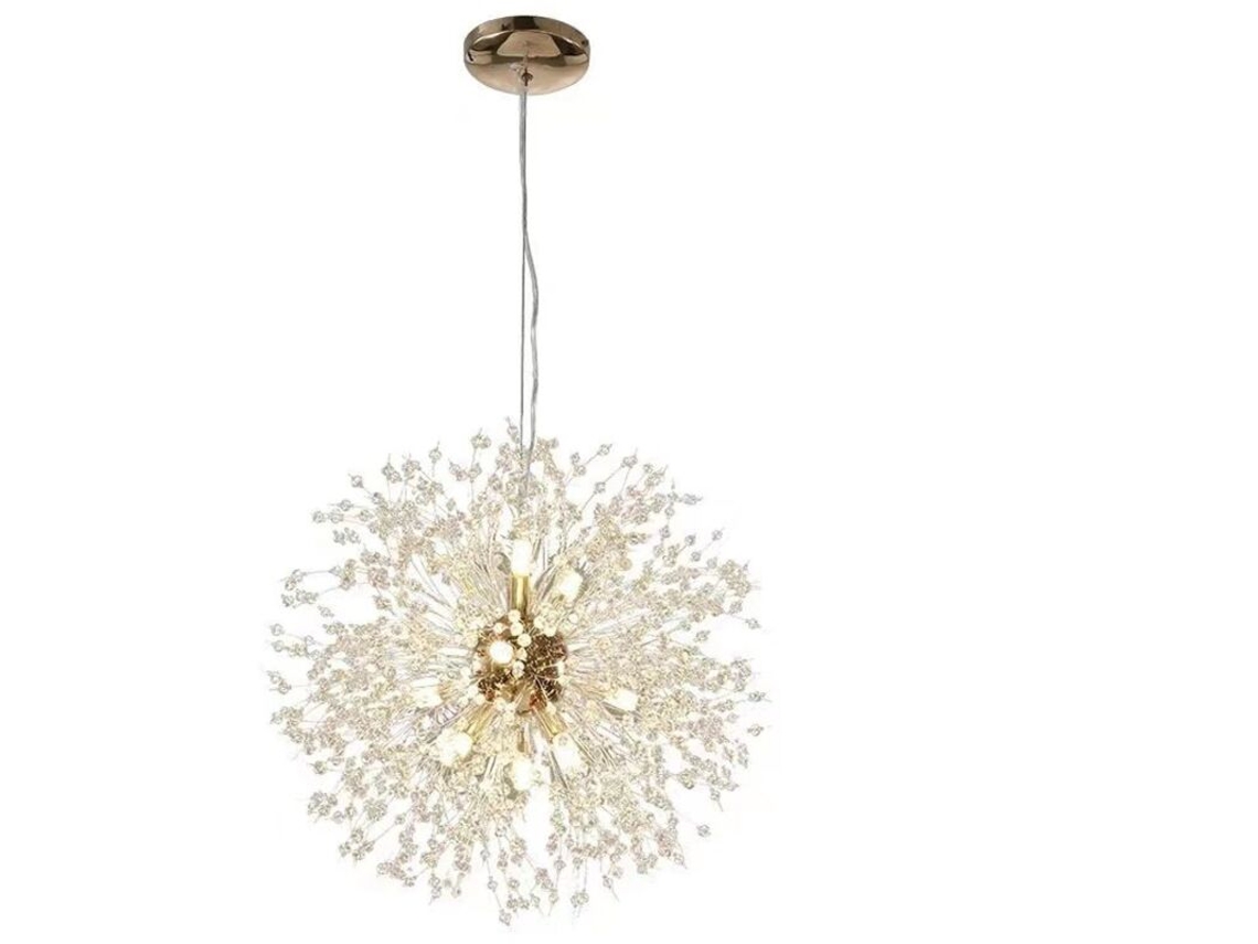 Lámpara De Araña Moderna Con Forma De Diente De León, 40 Cm – Estructura De Madera.