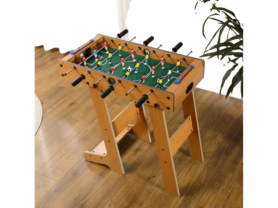 Mesa de futbolín plegable, dimensiones 69 x 37 x 70 cm, incluye 2 pelotas y 6 asas.