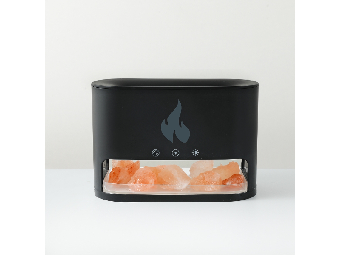 Difusor de aroma ultrasónico con efecto de llama 3D MDUG (negro)