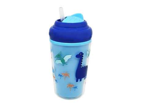 Vaso Térmico con Pajita de Silicona 210 ml - Azul +24 Meses