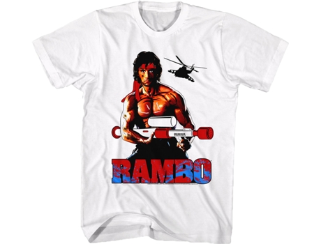 Camiseta Unisexo DEEPSTONE Super Soaked Rambo Blanco (XXXL)