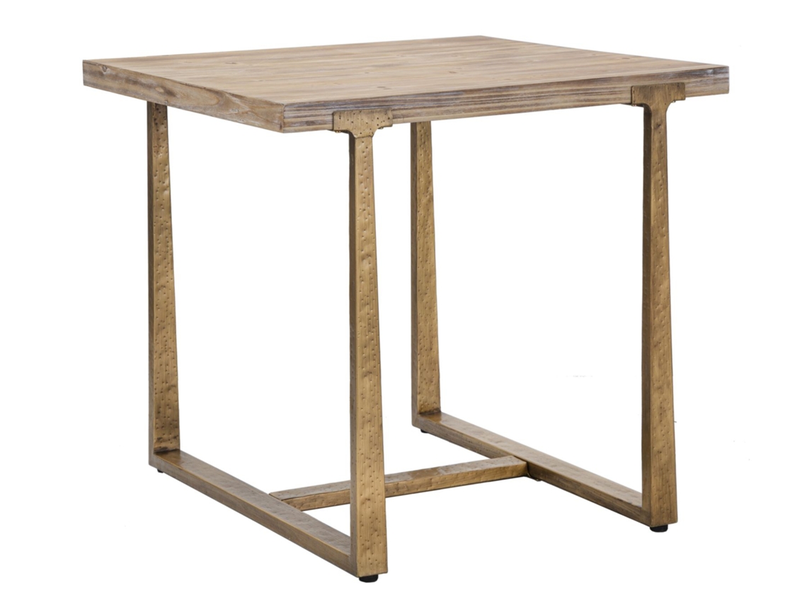 Mesa De Comedor Cuadrada Moderna De Madera Y Metal Ankara - Diseño Sencillo Y Atrevido - Estilo Moderno 142814000q