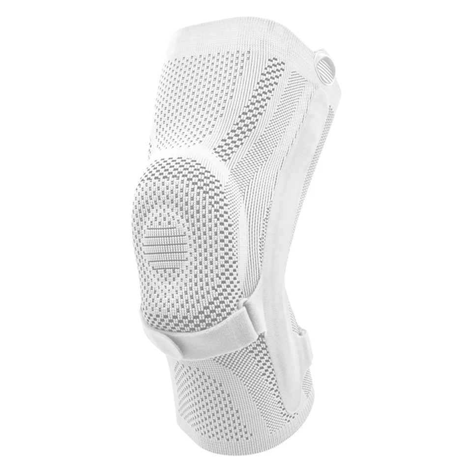 (blanco, Talla Xl) Rodillera Con Almohadilla Rotuliana Y Estabilizador Lateral, Unisex, Diseñada Para Correr.