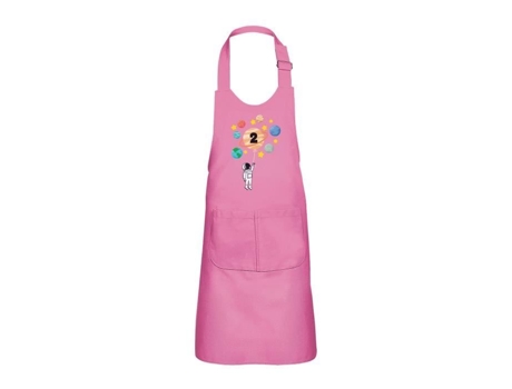 Delantal infantil 2 bolsillos de cocina rose astronaute 2