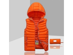 Chaqueta Sin Mangas Para Hombre Con Capucha Desmontable Color Naranja Xs Invierno 2023 Xs Naranja