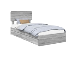 Maison Exclusive - Cama Con Almacenamiento Con Cabecera Gris Sonoma 75 X 190 Cm