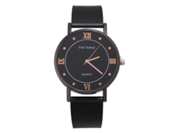 Reloj Hombre De Cuarzo Con Correa De Malla Dial Redondo Zhoulianfa Fashion Oro Negro