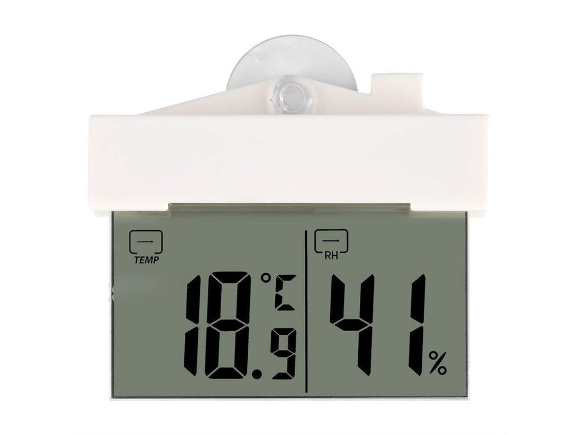 2026-reloj Digital Termómetro Higrómetro Lcd Autoadehsivo Ventana Pared Interior Exterior 0-50℃ 20%-95%hr