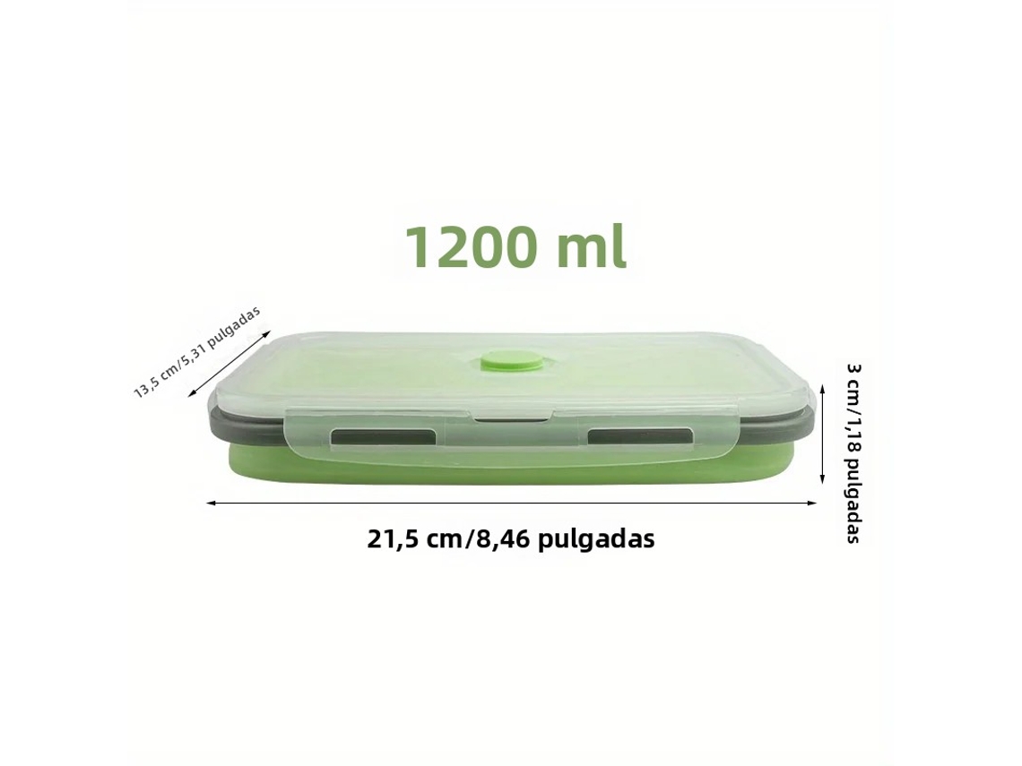 Recipiente Dobrável de Silicone para Alimentos , Próprio para Micro ondas. MDUG (1200 Ml)