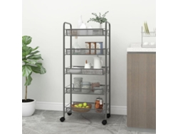 Carrito De Cocina 5 Niveles Hierro Gris 46x26x105 Cm