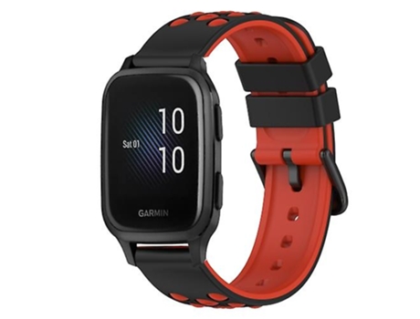 Correa para Garmin Venu SQ 20 mm Correa de reloj de silicona bicolor Negro-Blanco VENISYMLIS