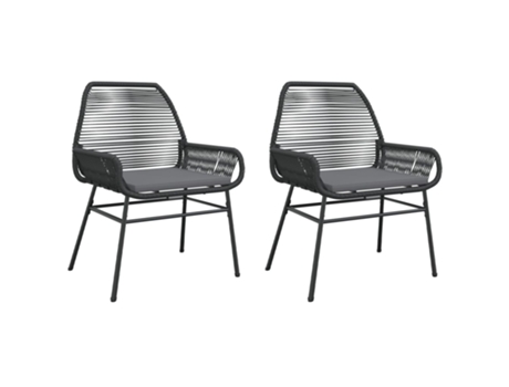 Conjunto 2 Sillones de jardín con cojines VIDAXL ratán sintético negro
