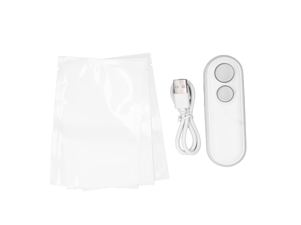 Seladora De Sacolas Portátil 2 Em 1 Selar E Cortar Para Sacolas De Salgadinhos Alimentos Mini Manual Branco