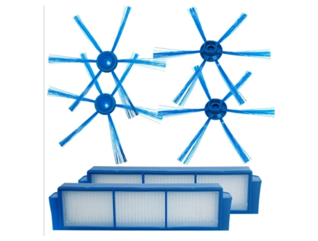Filtros de 2 piezas, 2 pares de cepillos laterales, cepillo de limpieza de filtro Hepa para Philips Fc8007 Fc8792 Fc8794, accesorios para aspiradoras