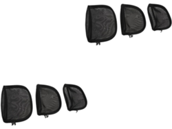 Conjunto De 6 Necessaires Transparentes De Malha Com Organizador, Tamanho Médio