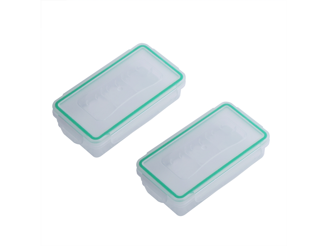 2pcs Estojo De Bateria 18650 Plástico Resistente À Água E Ao Desgaste Caixa De Armazenamento Com Apoio Anti-deslizante