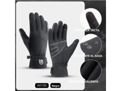 Guantes de ciclismo de invierno MDUG para hombre, impermeables, con pantalla táctil, de piel suave, antideslizantes y cálidos (negro M)