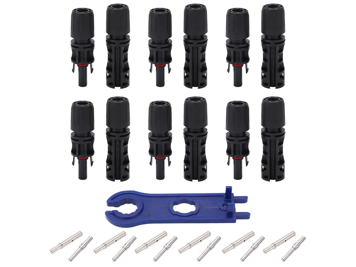 12pcs Conector Fotovoltaico Solar Ip67 Pines De Cobre Enchapado En Estaño Macho Hembra Kit 1500v 45a