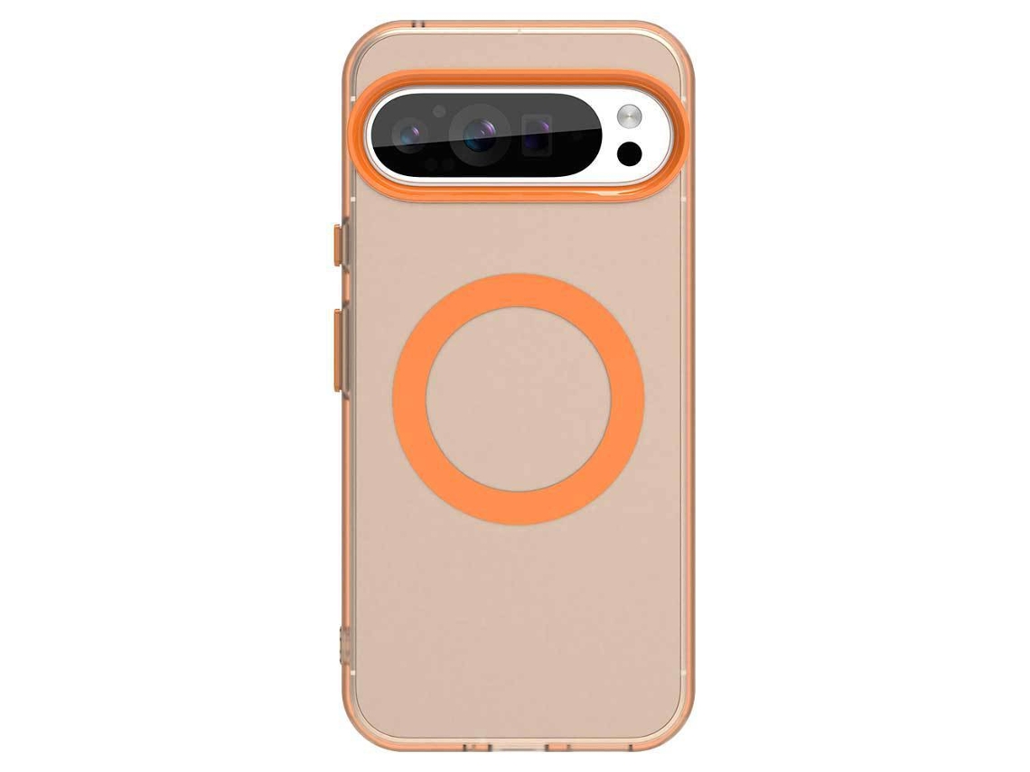 Adequado Para Capas De Celular Google Com Airbag Anti-queda.versão Magnética Laranja Da série De Escudos Com Sensação De Pele - Pixel9