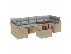 Maison Exclusive - Conjunto De Sofá De Jardín Con Cojín 8 Pcs Beige Poliratán