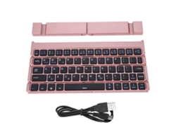 Teclado Inalámbrico Bluetooth 3.0 Portátil Universal Para Portátil, Tableta Y Teléfono - Oro Rosa