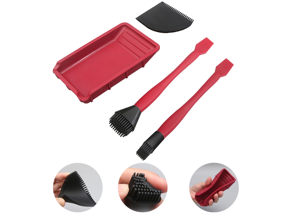 Kit De 4 Pinceles Para Pegamento De Carpintería, Herramientas De Carpintería De Silicona Duraderas