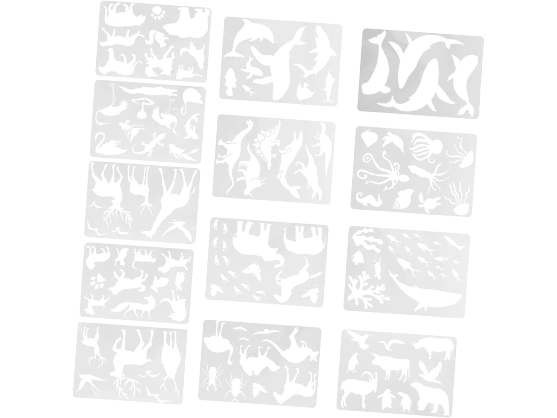 Plantilla De 13 Hojas Con Diseño De Animales Para Pintar, Ideal Para Proyectos De Bricolaje. Herramienta Con Múltiples Patrones.