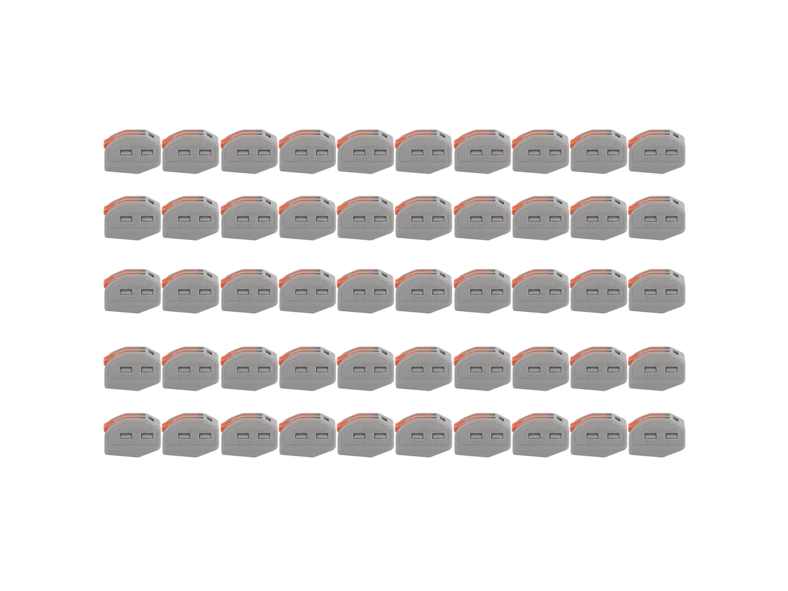 50 Piezas Conector De Cable Conductor 2 Puertos Terminal De Empalme Con Palanca Kit Naranja
