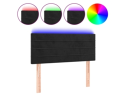 Maison Exclusive - Cabecero Con Led De Terciopelo Negro 90x5x78/88 Cm