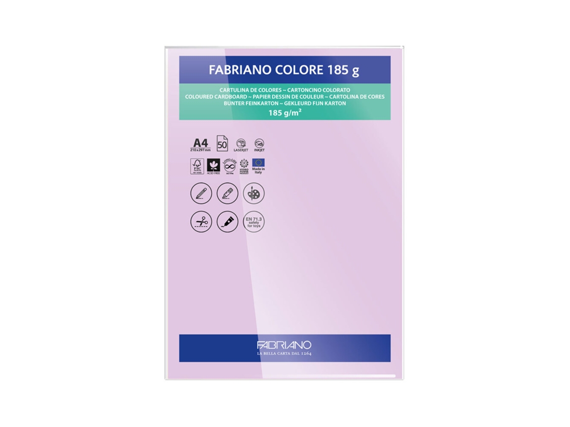 FABRIANO Cartulina A4 185 g/m² Lila 50 Hojas