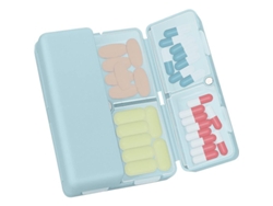 Organizador de Pílulas Semanal, Caixa de Medicamentos Portátil com Design Plegável Azul