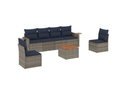 Maison Exclusive - Conjunto De Sofá De Jardín De 7 Piezas Con Cojines, Poliratán Gris