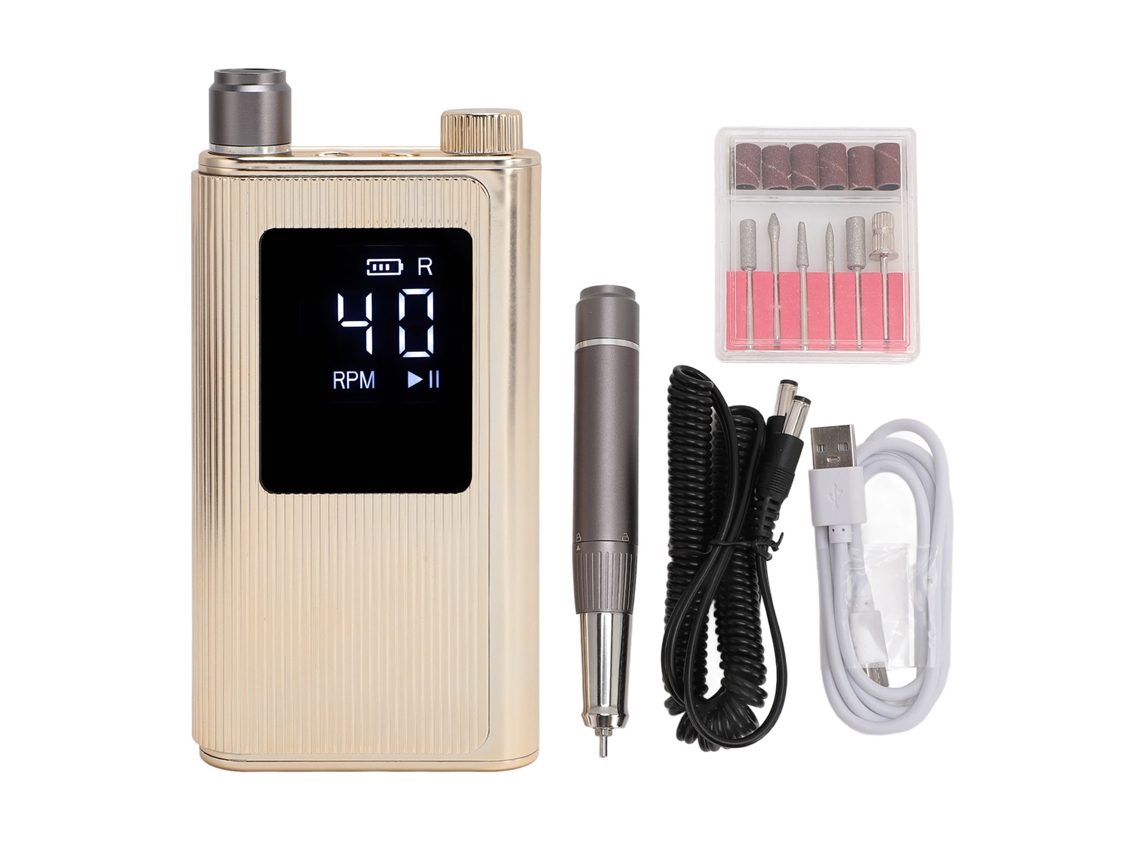 Juego de lijadora de uñas eléctrica portátil KKML de 40000 rpm para salón y hogar.
