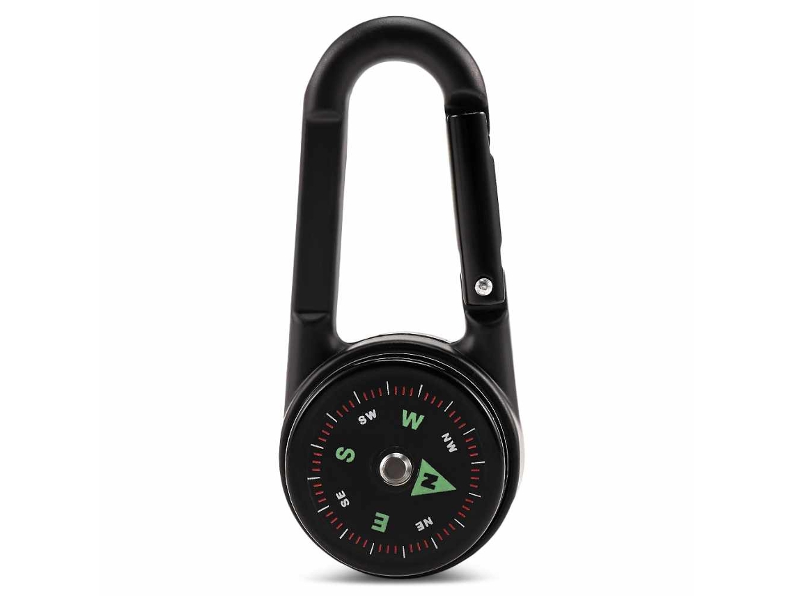 MEOIRUERY Brújula Mini 3 en 1 con Termómetro y Mosquetón de Doble Cara para Exterior