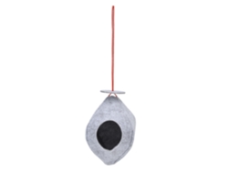 Primer comedero para pájaros tejido con techo abovedado, color gris para jardín.