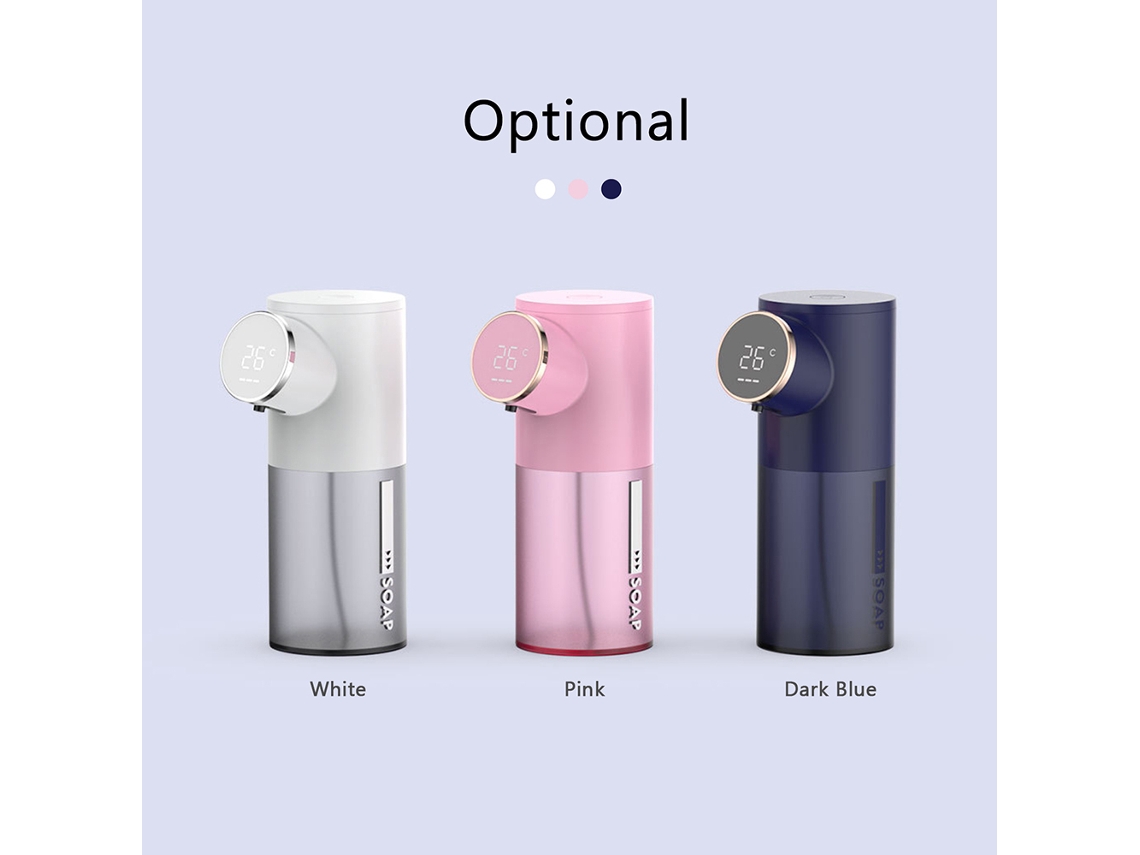 Dispensador Automático De Jabón Sin Contacto De 320 Ml Con Indicador De Temperatura Y Batería Recargable De 1500 Mah.