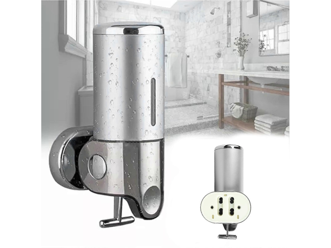 Dispensador de jabón líquido de pared, plateado, ABS, acondicionador, jabón líquido, 500 ml, soporte para hoteles, restaurantes y hogar Rosewell