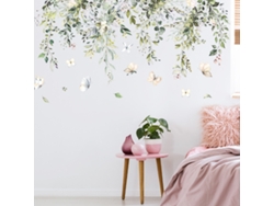 Pegatinas de hojas de plantas verdes, decoración grande y extraíble. RNEMITERY