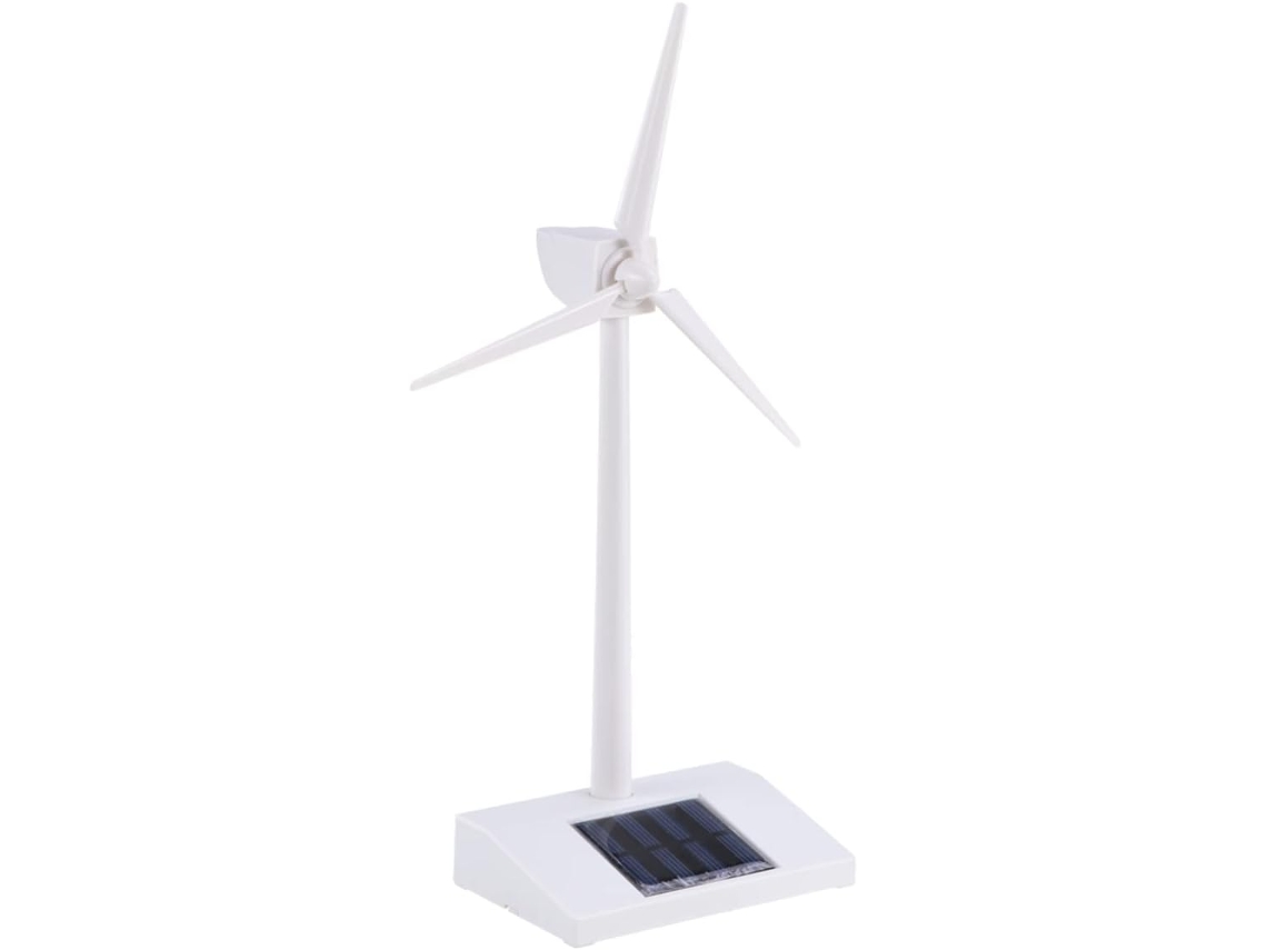 Maqueta de turbina eólica de mesa en plástico ABS blanco, alimentada por energía solar, educativa, sin pilas, decorativa. CHABERLU