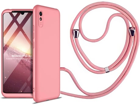 Funda Redmi 9A Slim Armor 360º con Collar Rosa