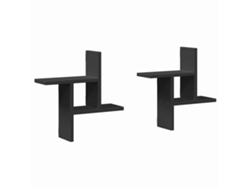 Juego de 2 estantes de pared derivados de madera negra MAISON EXCLUSIVE (38x12x38 cm)
